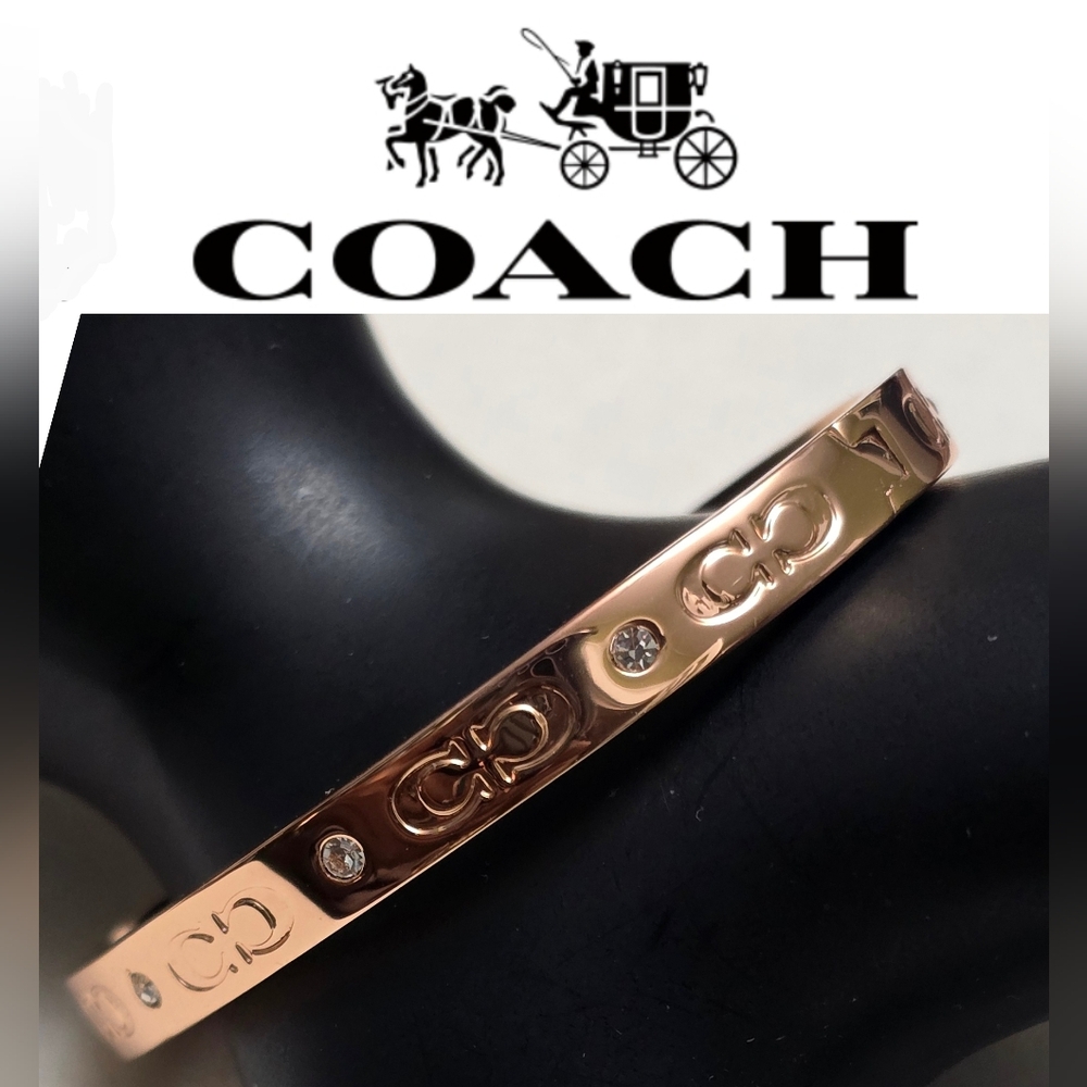Coach Rose Gold Sigantute Hinged Bangle